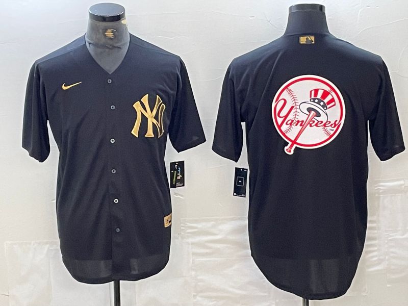 Men New York Yankees Blank Black gold 4 th generation Nike 2024 MLB Jersey style 4